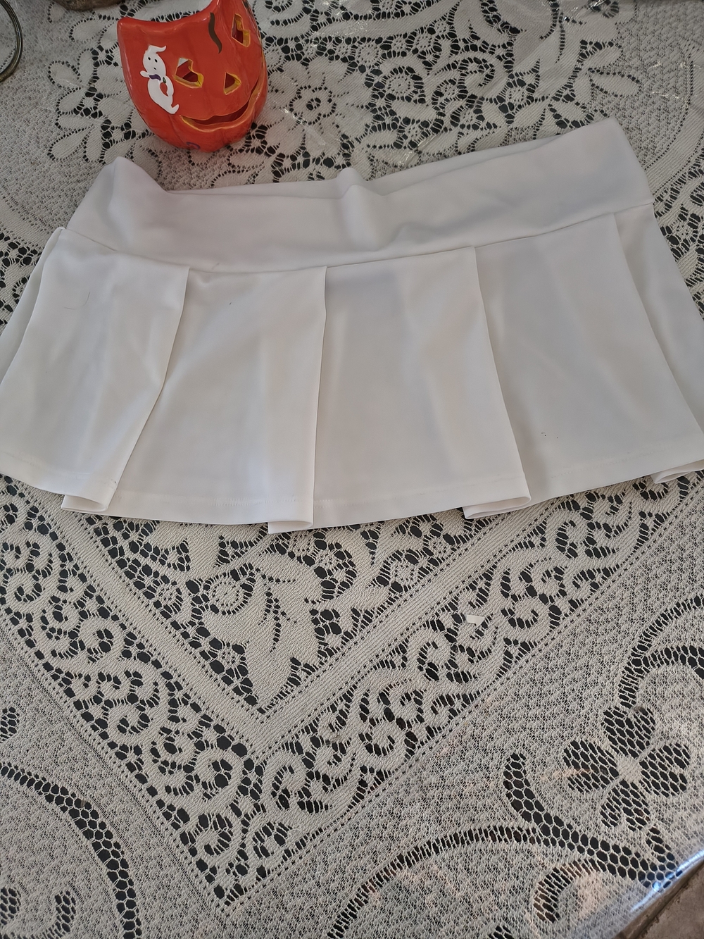Vintage Retro Y2K White Pleated Schoolgirl Skirt Costume Cosplay